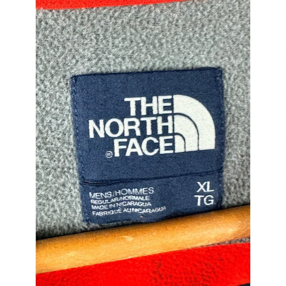The North Face Mens XL Full Zip Up Fleece Jacket Colorblock Orange Grey Blue